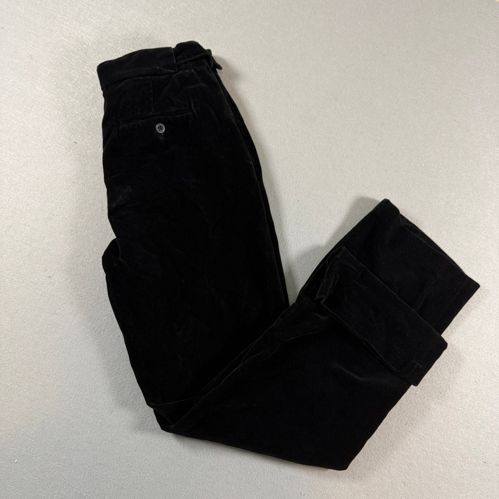 Polo Ralph Lauren Pants Girls 18 Black Straight Velvet Trousers Dress Preppy